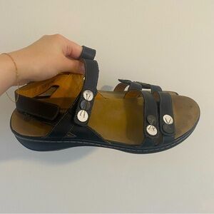 Volks Walkers Black Strappy Slingbacks Comfort Velcro Steyr Sandals Size 42 / 11